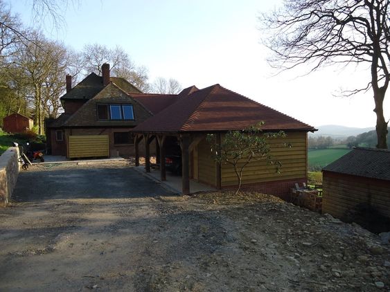 Timber framed double garage